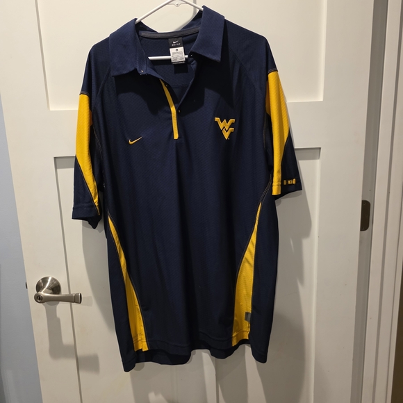 Nike Other - Nike WVU West Virginia University Dri-Fit Men Polo Shirt Mountaineers Football